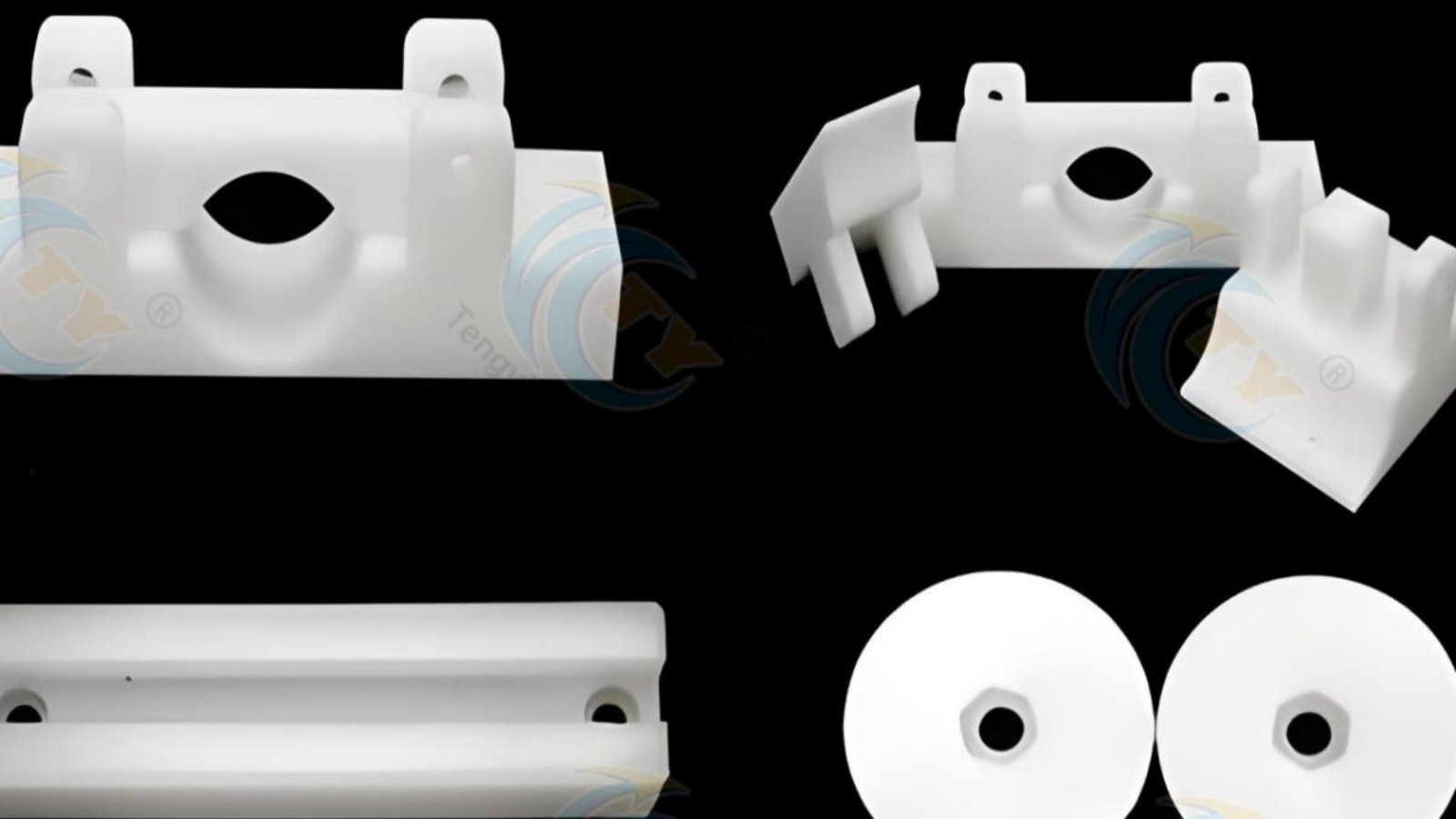 white machined parts made from POM sheets and pom rods